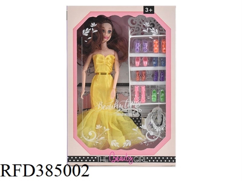 11.5-INCH 9-JOINT REAL WEDDING DRESS BARBIE WITH SHOE CABINET BLISTER