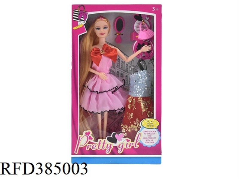 11.5-INCH 9-JOINT SOLID FASHION SHORT SKIRT BARBIE BAG WITH HANGING MIRROR