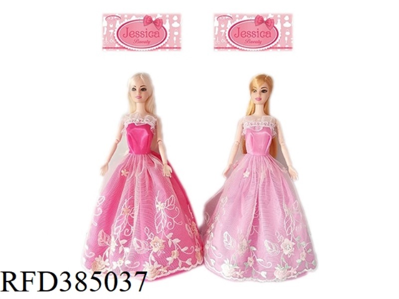 11.5-INCH 9-JOINT SOLID FASHION LONG DRESS BARBIE 2 ASSORTED