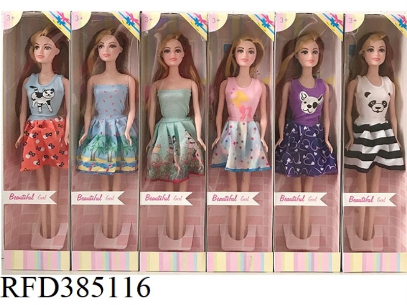 11.5-INCH 9-JOINT SOLID FASHION SHORT SKIRT BARBIE 6 ASSORTED