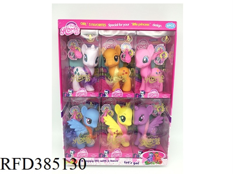 6 TYPES OF LARGE VINYL MA BAOLI WITH HORSE COMB 6PCS