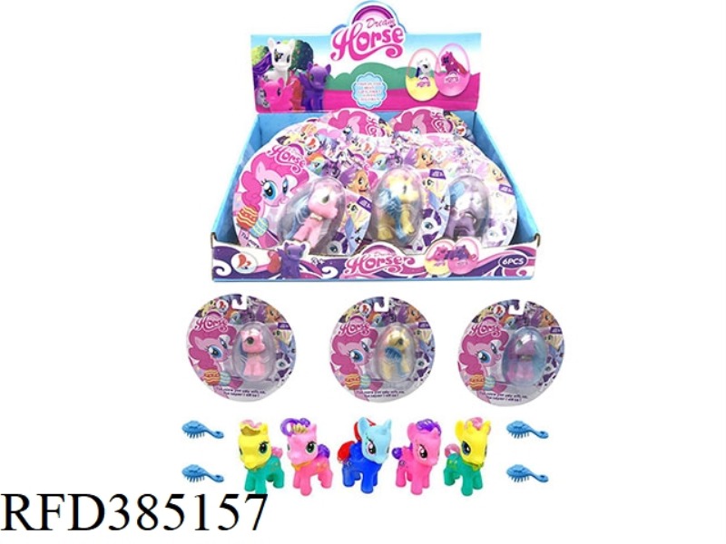 DOUBLE-SIDED COLOR PATTERN BLISTER VINYL COLOR MA BAOLI 4 COLORS MIXED WITH HORSE COMB 12PCS