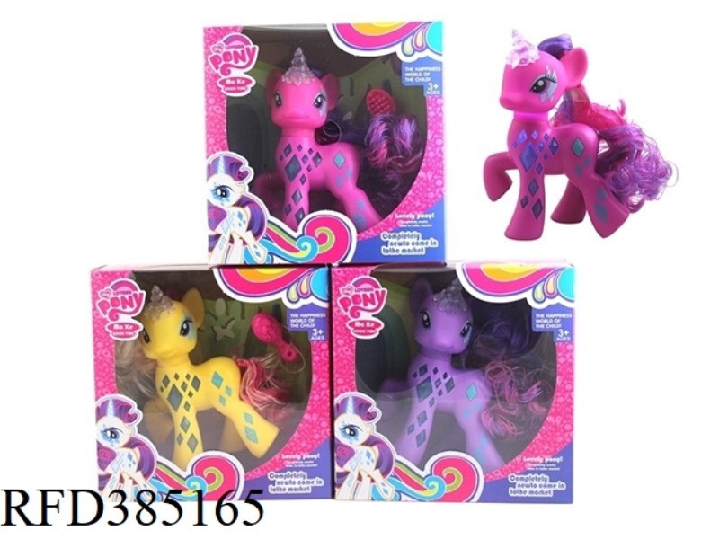 VINYL DIAMOND UNICORN HORSE BAOLI WITH LIGHT AND MUSIC WITH BLISTER HORSE ACCESSORIES