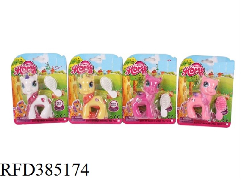 MY DREAM VINYL MY LITTLE PONY WITH HORSE COMB SINGLE 4 COLORS MIXED