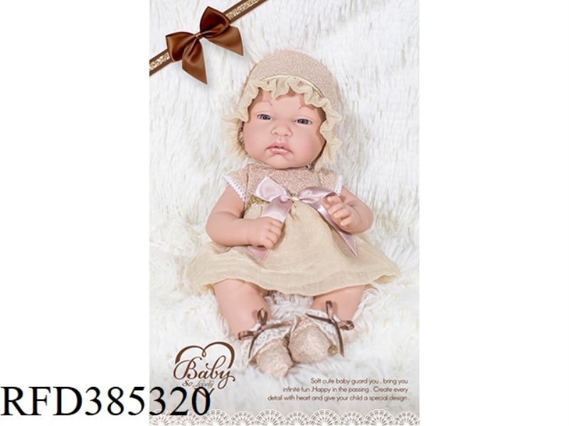 12 INCH NEWBORN DOLL WITH SUSPENDER SKIRT/SALIVA TOWEL