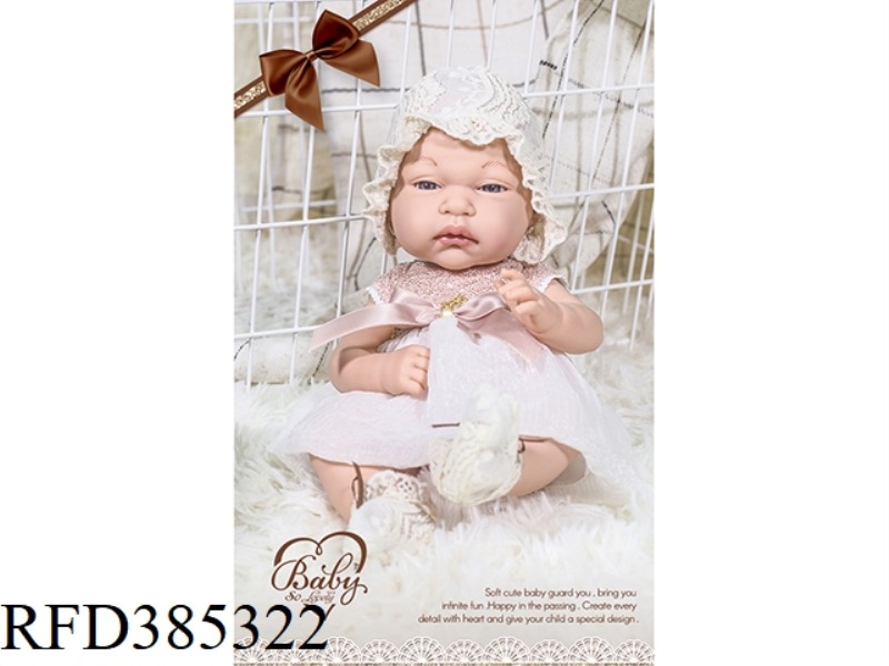 12 INCH NEWBORN DOLL WITH SUSPENDER SKIRT/SALIVA TOWEL