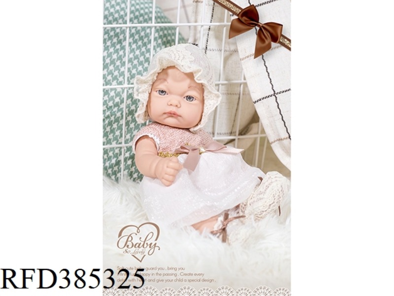 10 INCH NEWBORN DOLL WITH SUSPENDER SKIRT/SALIVA TOWEL