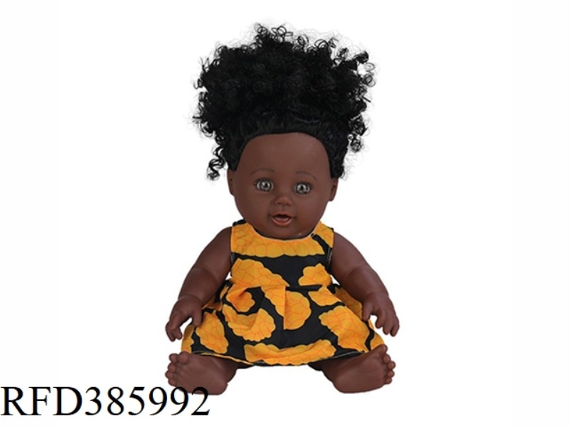 12 INCH 30CM VINYL AFRICAN SINGLE PONYTAIL BLACK BABY