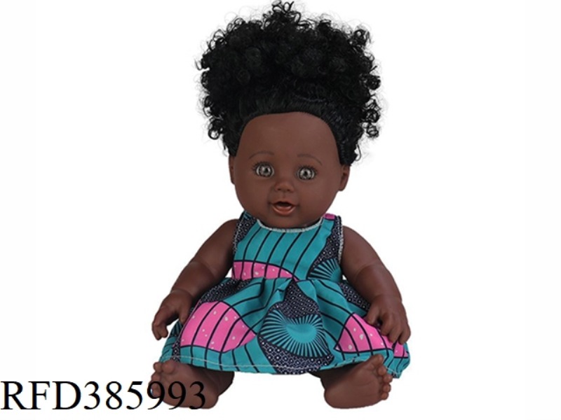 12 INCH 30CM VINYL AFRICAN SINGLE PONYTAIL BLACK BABY