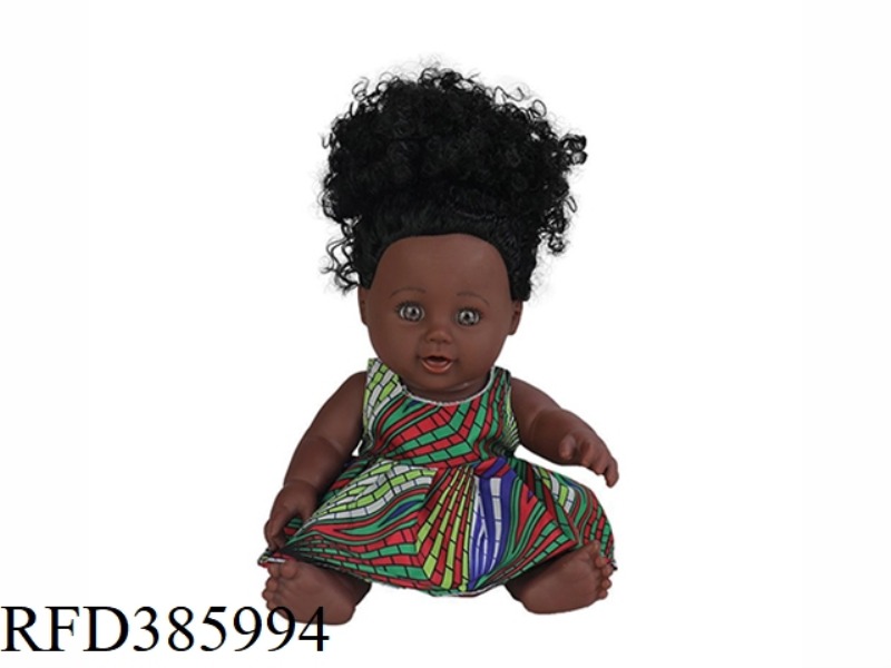 12 INCH 30CM VINYL AFRICAN SINGLE PONYTAIL BLACK BABY