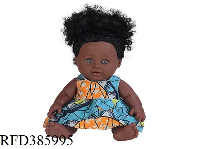 12 INCH 30CM VINYL AFRICAN SINGLE PONYTAIL BLACK BABY