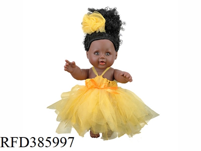 12 INCH 30CM VINYL AFRICAN SINGLE PONYTAIL BLACK BABY
