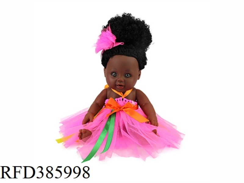 12 INCH 30CM VINYL AFRICAN SINGLE PONYTAIL BLACK BABY