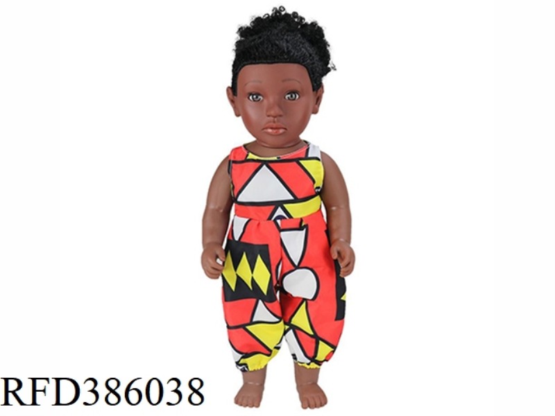 18 INCH 45CM VINYL AFRICAN SINGLE PONYTAIL BLACK BABY
