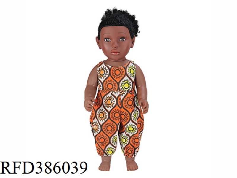 18 INCH 45CM VINYL AFRICAN SINGLE PONYTAIL BLACK BABY