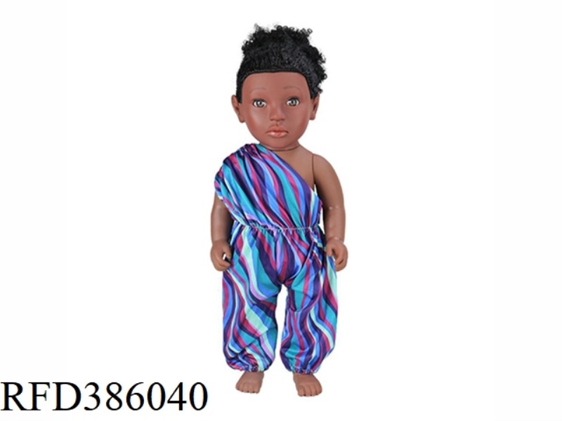 18 INCH 45CM VINYL AFRICAN SINGLE PONYTAIL BLACK BABY