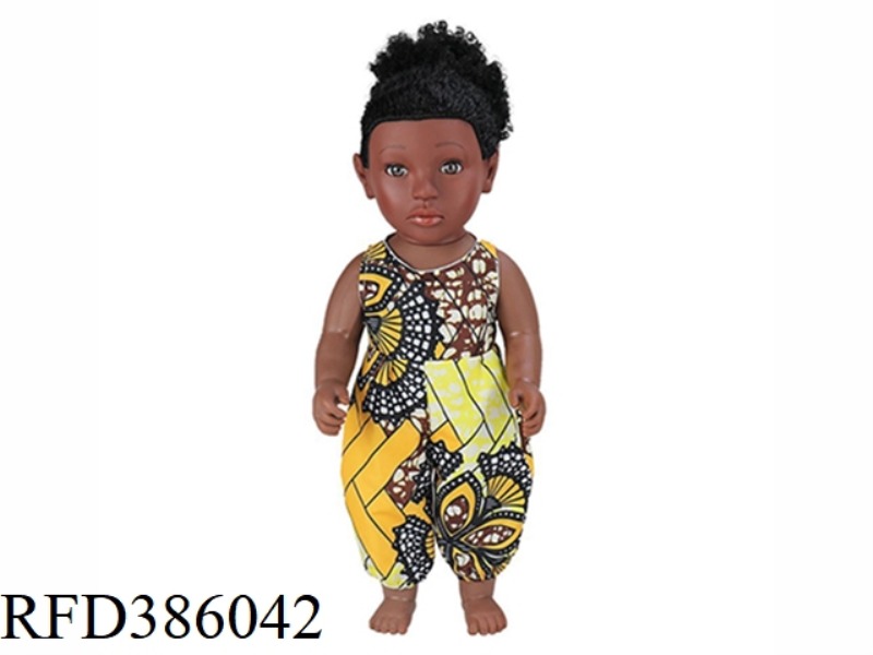 18 INCH 45CM VINYL AFRICAN SINGLE PONYTAIL BLACK BABY