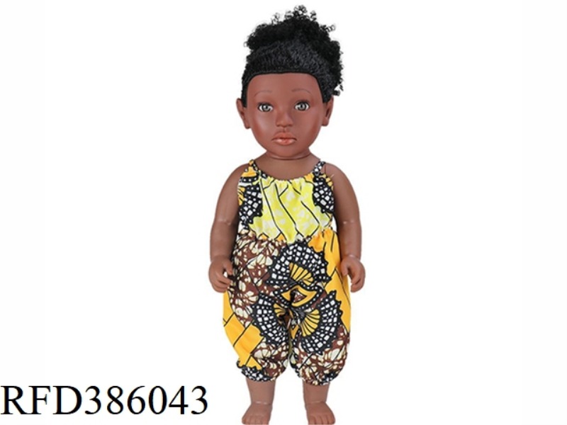 18 INCH 45CM VINYL AFRICAN SINGLE PONYTAIL BLACK BABY