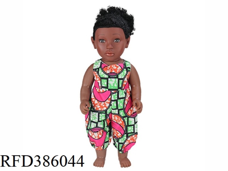 18 INCH 45CM VINYL AFRICAN SINGLE PONYTAIL BLACK BABY
