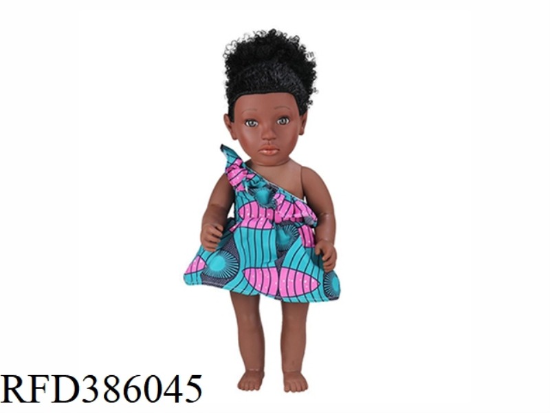 18 INCH 45CM VINYL AFRICAN SINGLE PONYTAIL BLACK BABY