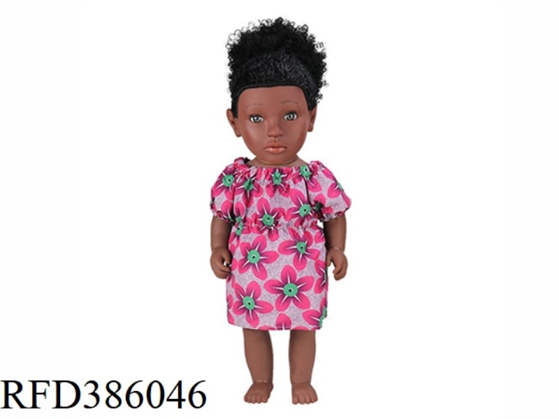 18 INCH 45CM VINYL AFRICAN SINGLE PONYTAIL BLACK BABY
