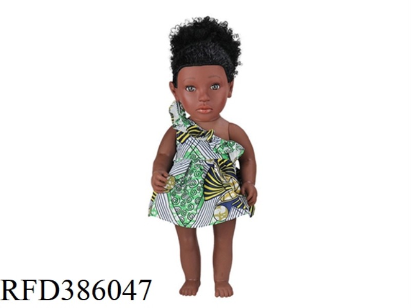 18 INCH 45CM VINYL AFRICAN SINGLE PONYTAIL BLACK BABY