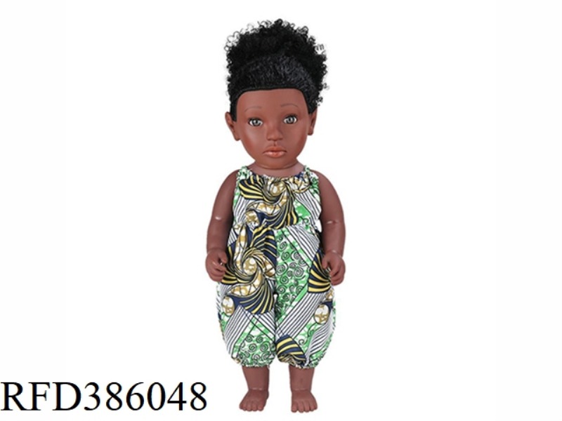 18 INCH 45CM VINYL AFRICAN SINGLE PONYTAIL BLACK BABY