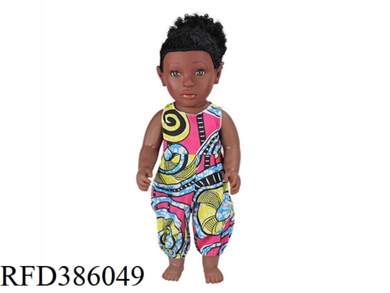 18 INCH 45CM VINYL AFRICAN SINGLE PONYTAIL BLACK BABY