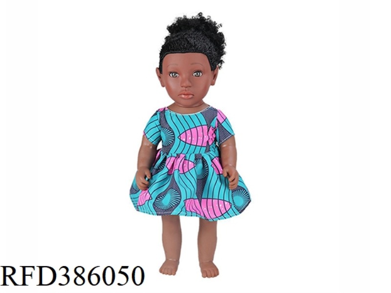 18 INCH 45CM VINYL AFRICAN SINGLE PONYTAIL BLACK BABY