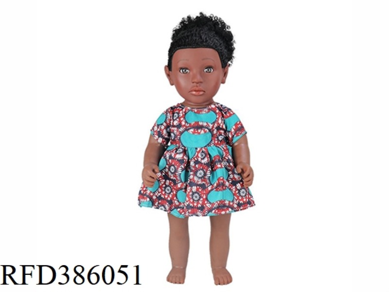 18 INCH 45CM VINYL AFRICAN SINGLE PONYTAIL BLACK BABY