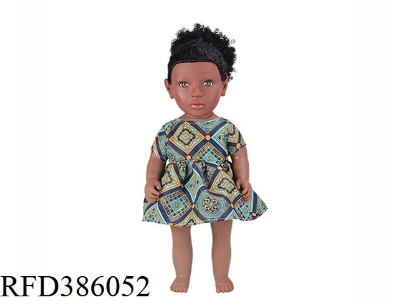 18 INCH 45CM VINYL AFRICAN SINGLE PONYTAIL BLACK BABY