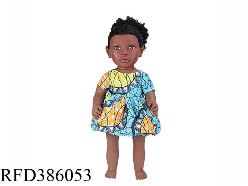 18 INCH 45CM VINYL AFRICAN SINGLE PONYTAIL BLACK BABY