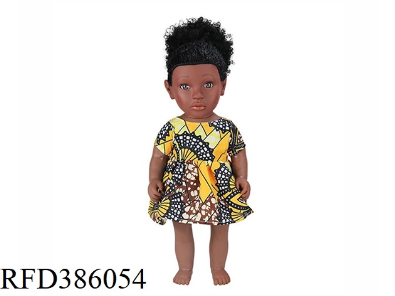 18 INCH 45CM VINYL AFRICAN SINGLE PONYTAIL BLACK BABY