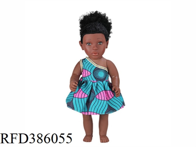 18 INCH 45CM VINYL AFRICAN SINGLE PONYTAIL BLACK BABY