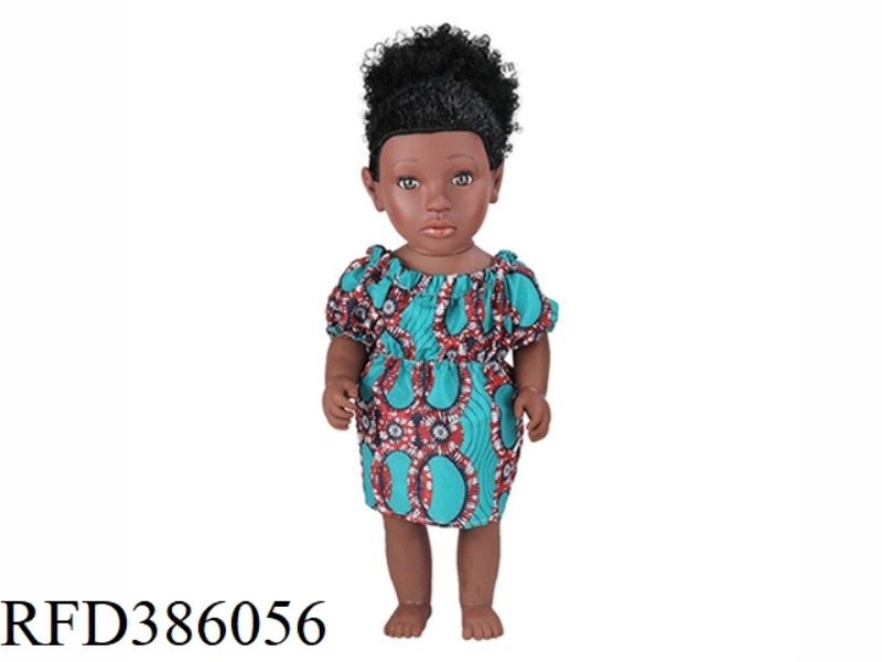 18 INCH 45CM VINYL AFRICAN SINGLE PONYTAIL BLACK BABY