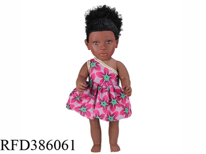 18 INCH 45CM VINYL AFRICAN SINGLE PONYTAIL BLACK BABY