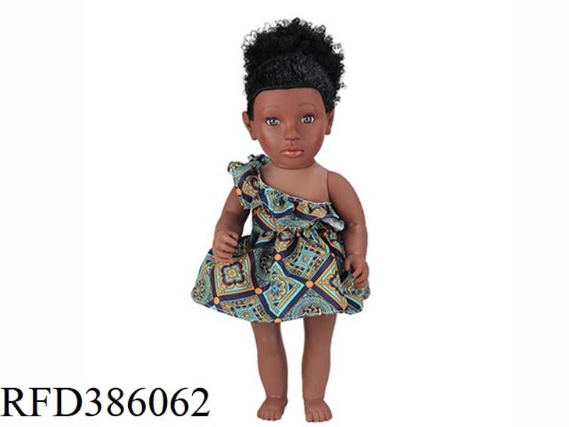 18 INCH 45CM VINYL AFRICAN SINGLE PONYTAIL BLACK BABY