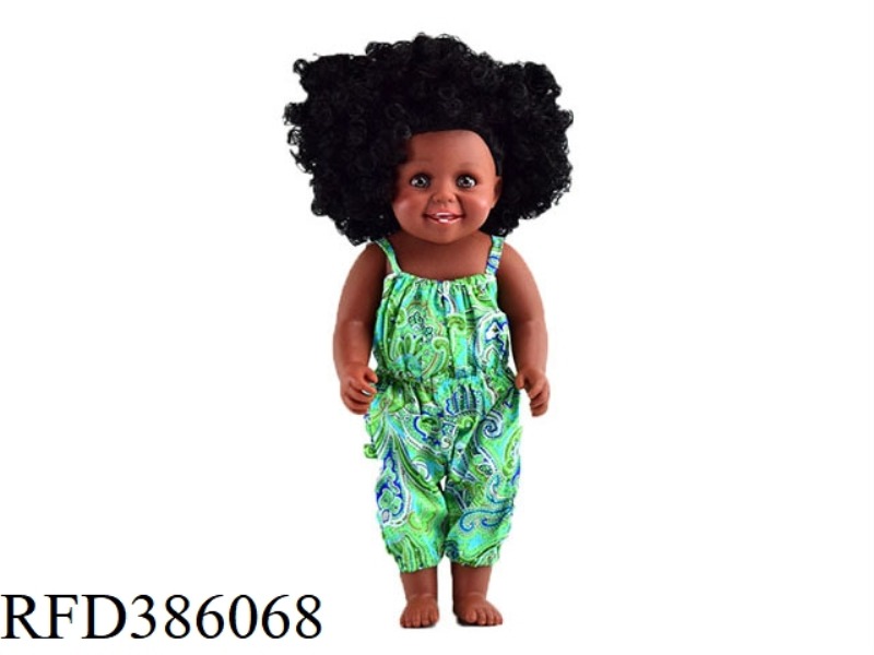 18 INCH 45CM VINYL AFRICAN AFRO BLACK BABY