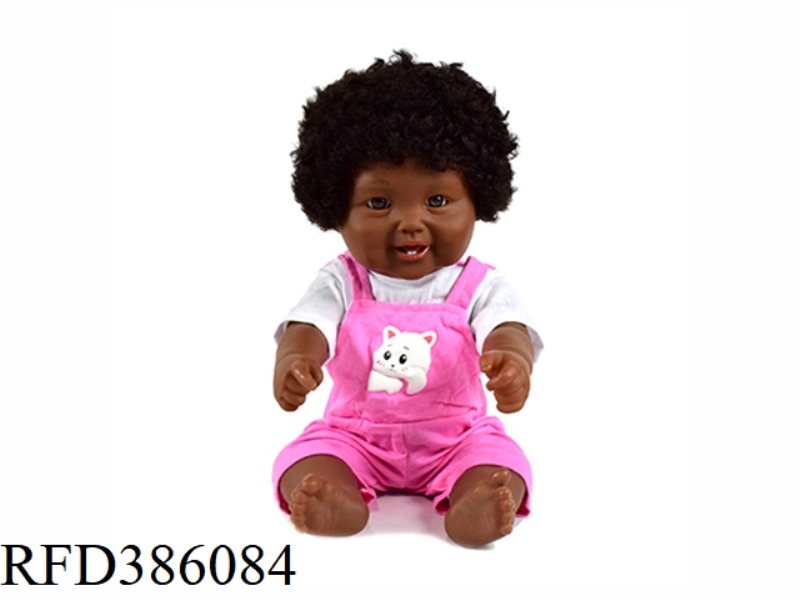 19 INCH 48CM VINYL CURLY BLACK BABY