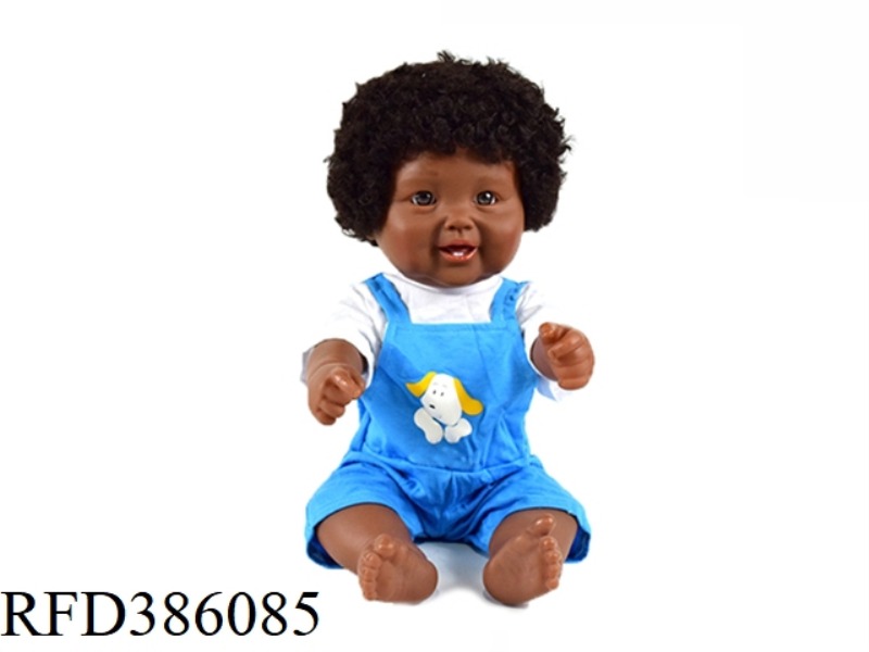 19 INCH 48CM VINYL CURLY BLACK BABY