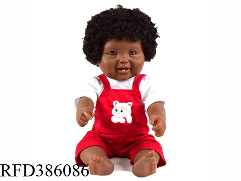 19 INCH 48CM VINYL CURLY BLACK BABY