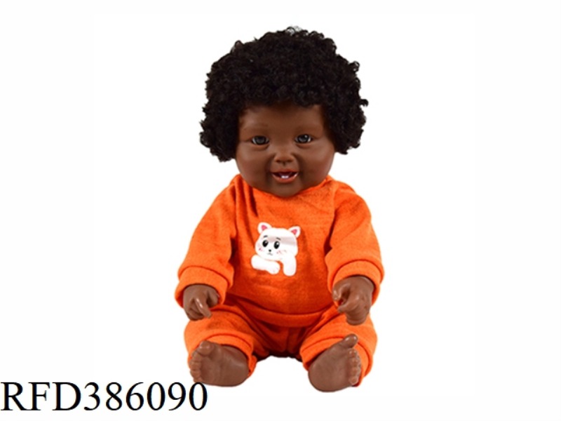 19 INCH 48CM VINYL CURLY BLACK BABY