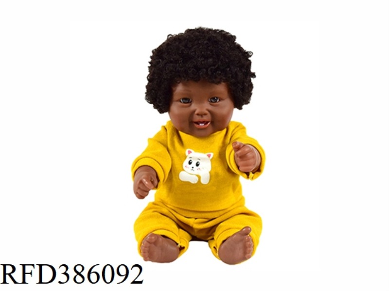 19 INCH 48CM VINYL CURLY BLACK BABY