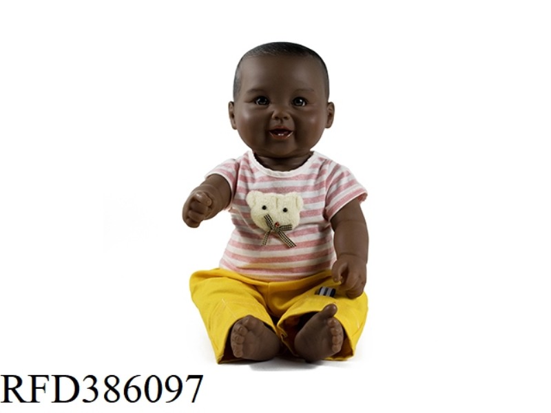 19 INCH 48CM VINYL BALD BLACK BABY
