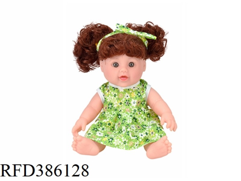 12 INCH 30CM VINYL DOUBLE PONYTAIL WHITE BABY WITH 4 SOUND IC