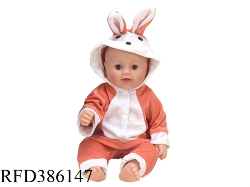 17 INCH 43CM VINYL BALD WHITE BABY WITH 4 SOUND IC