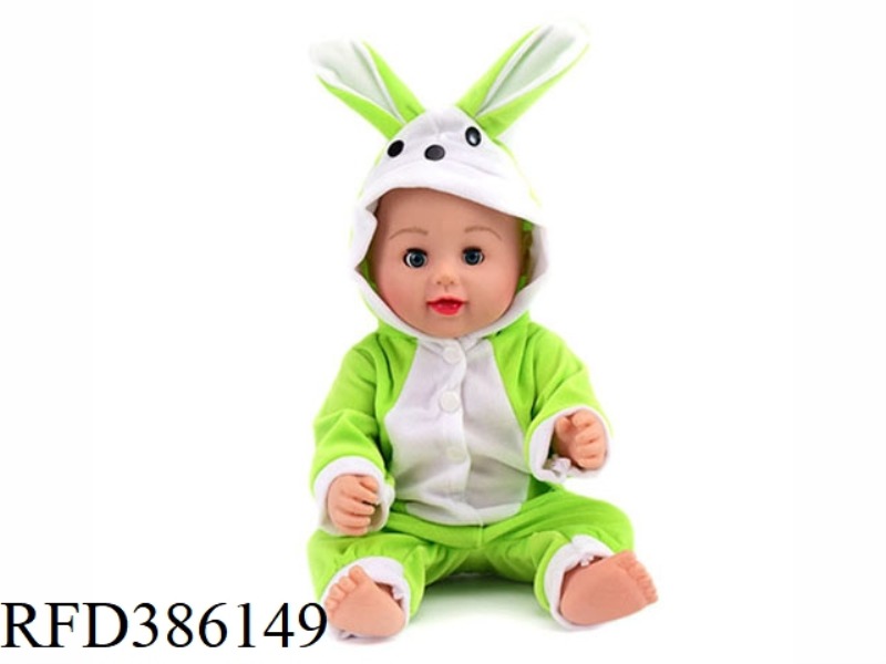 17 INCH 43CM VINYL BALD WHITE BABY WITH 4 SOUND IC