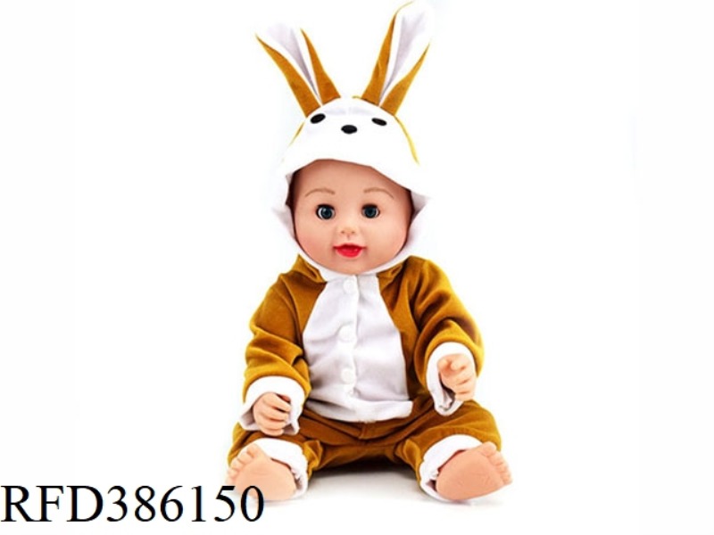 17 INCH 43CM VINYL BALD WHITE BABY WITH 4 SOUND IC