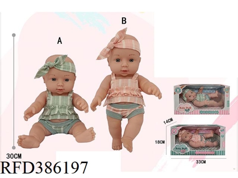 12 INCH FULL BODY VINYL DOLL, PRONE PACKAGING
