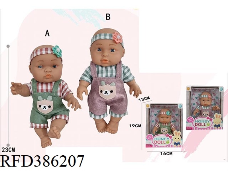 9 INCH FULL BODY VINYL DOLL, SITTING POSITION PACKAGING